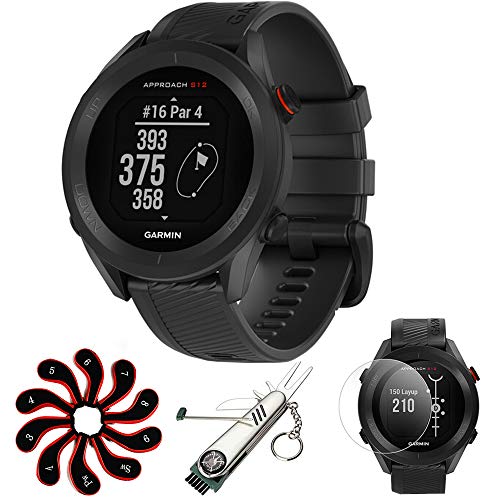 Garmin Approach S12 GPS Golf Watch Black Bundle