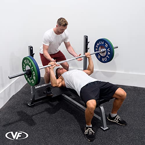 Valor Fitness Olympic Bench with Spotter Metallic Grey and Black