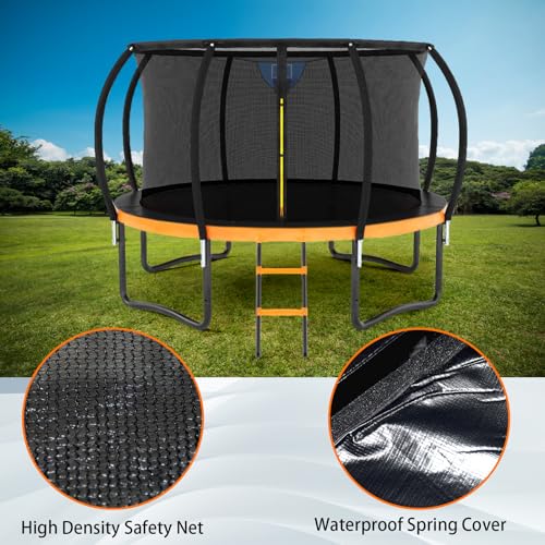 Liyarya Outdoor Trampoline with Basketball Hoop Orange