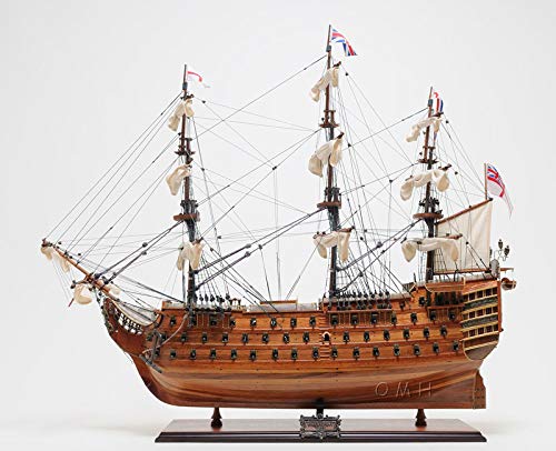 Old Modern Handicrafts HMS Victory Large Model Ship with Display Case Multi Color