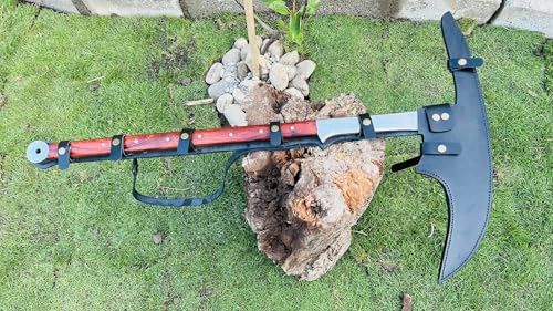 EGKH Custom Axe with Long Handle and Carbon Steel Blade Silver