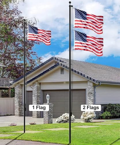 CommerceSigns Telescoping Flagpole Clear Anodized 25'H