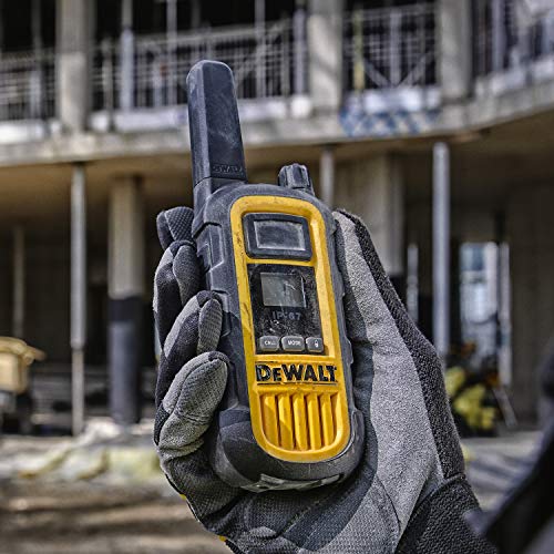 DEWALT DXFRS800 Heavy Duty Walkie Talkies Bundle with Remote Speaker Microphones, 6 Pack Black/Yellow