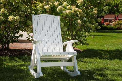 LuxCraft Poly Comfort Rocker Plastic Outdoor Rocking Chair White