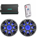 KICKER 10-Inch Premium Marine Subwoofer & 48KMA6004 Marine Amp Bundle with LED Remote