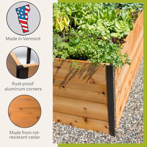 Gardener's Supply Company Elevated Cedar Raised Garden Bed 4' x 8' Brown