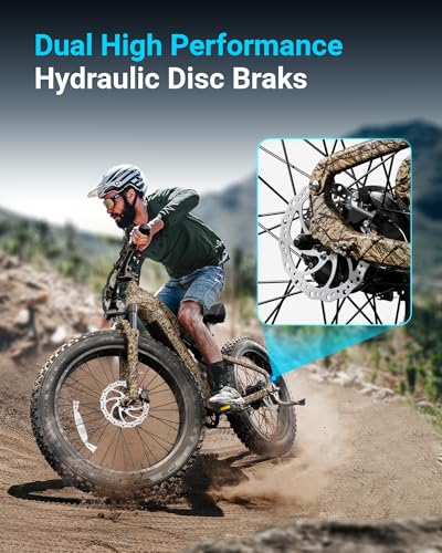 PUCKIPUPPY Electric Bike 960W 48V 20AH Fat Tire Full Suspension 28MPH Camouflage