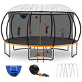 Kiivakii 16FT Trampoline with Basketball Hoop & Sprinkler Orange