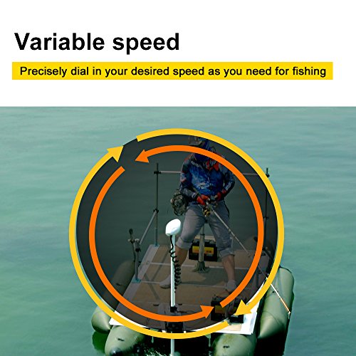 AQUOS Haswing 12V 55LBS 48-Inch Bow Mount Trolling Motor with Remote Control White 48