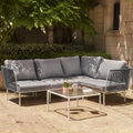 EAST OAK 5-Piece Montauk Modular Patio Furniture Set Outdoor Sectional Sofa with Coffee Table Dove Grey