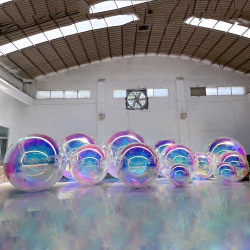 YBZCHLM Giant Inflatable Mirror Ball Set with Air Pump Iridescent 12pcs