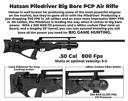 Wearable4U Hatsan Piledriver Big Bore PCP Air Rifle Bundle .50 Cal + SLA Ammo