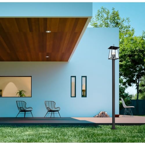 Z-Lite Rainer 4 Light 117" Tall Post Light Black