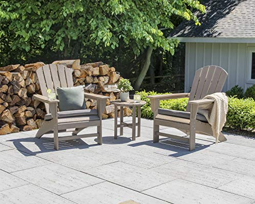 Polywood Nautical 3-Piece Adirondack Chair Set Slate Grey