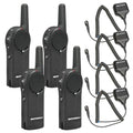 Motorola Solutions DLR1020 Two-Way Digital Business Radio + HKLN4606 Remote Speaker Mic 4-Pack Black