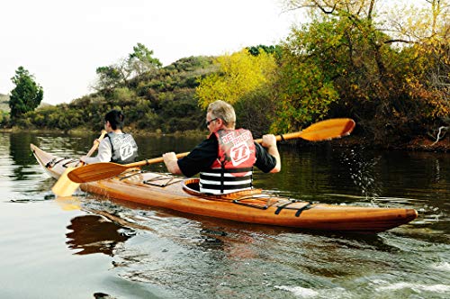 Wooden Boat USA Old Modern Handicrafts Real Kayak for 2 Persons 19-Feet Brown