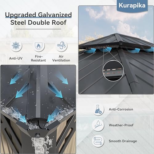 Kurapika 12' x 20' Hardtop Gazebo Sand