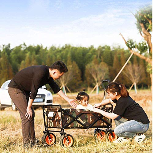 5sssallefaa Folding Trolley Cart Portable Garden Wagon 60 Kg Capacity Red