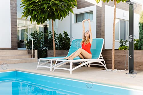 No Worries Products Bondi Black ADA 316 Marine Grade Stainless Steel Outdoor Shower Panel Brushed Stainless Steel