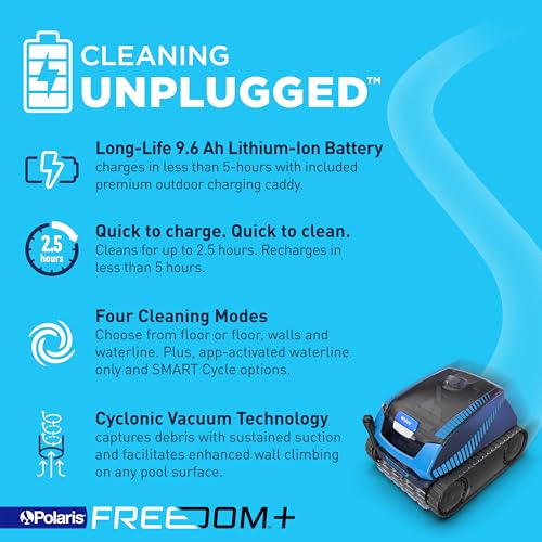 Polaris FREEDOM Plus Cordless Robotic Pool Cleaner Blue
