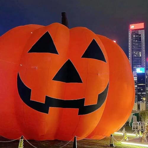 HOAELOS Inflatable Halloween Giant Pumpkin 26 Feet Outdoor Yard Decoration 32 Feet