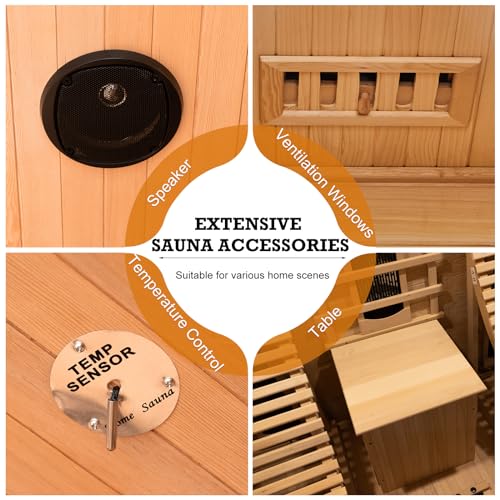 Amocane Infrared Hemlock Wooden Sauna Room with Recliner, Oxygen Bar, 1-2 Person, Left Sauna Room