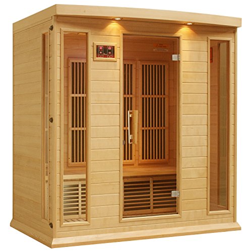 DYNAMIC SAUNAS Maxxus 4 Person Low EMF FAR Infrared Sauna Natural Finish