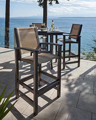 Polywood Coastal Bar Set Black/Burlap Sling