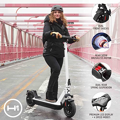 H-1 PRO Boss Foldable Electric Scooter 500W 20mph 24 Mile Range Blue