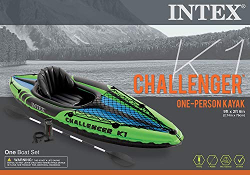Intex Challenger K1 Inflatable Sporty Kayak 1 Person