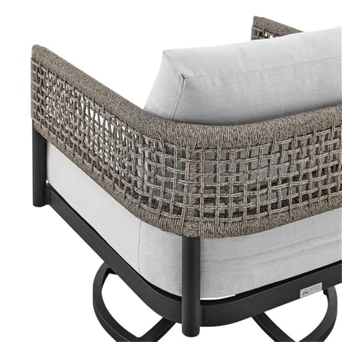 Afuera Living Modern Aluminum Outdoor Swivel Rocking Chair Black