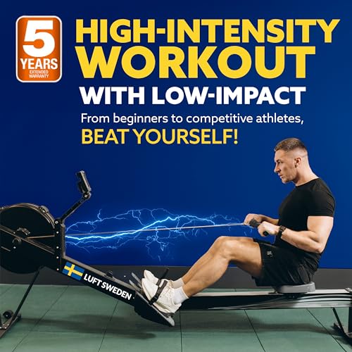 Luft Sweden Compact Rowing Machine for Home Use Black