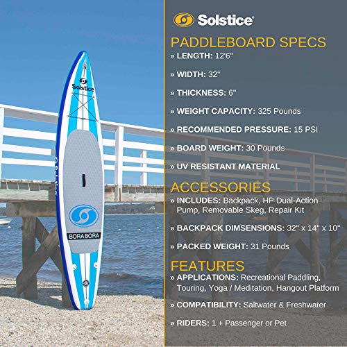 Solstice by Swimline Bora Bora Inflatable Stand Up Paddleboard Multi