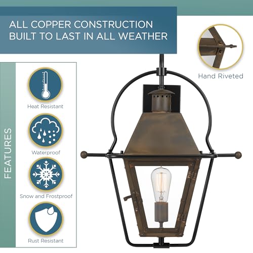 Quoizel Rue De Royal Charleston Outdoor Wall Lantern 22.5 Inch 1-Light Industrial Bronze