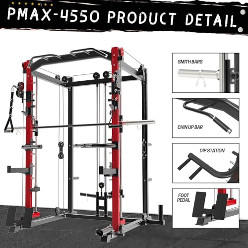 RitKeep Fitness PMAX-4550 Multi Functional Smith Machine Training System Black