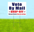 Signpreme Vote by Mail Drop Off Yard Sign 18" x 24" with Metal Step Stake