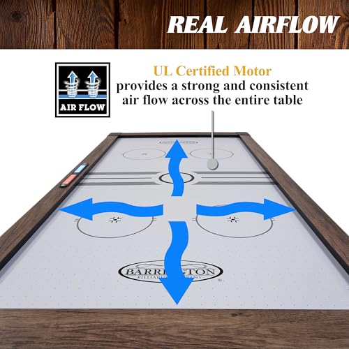 Hall of Games Grant 6' Steel Leg Air Hockey Table Wood Grain/Black
