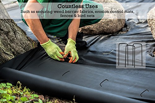 Sandbaggy 2 Inch Extra Wide Landscape Staples 9 Gauge Heavy Duty Silver (5000 Staples)