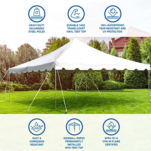 Party Tents Direct 15'x15' Weekender Canopy Tent with Sidewalls - Easy Up for 50 Guests White