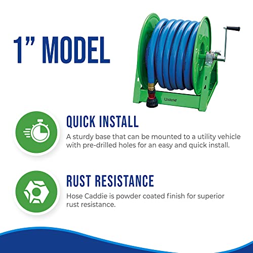 Underhill Heavy-Duty Hose Reel Holder Caddy for Golfing Greens and Sports Fields Green