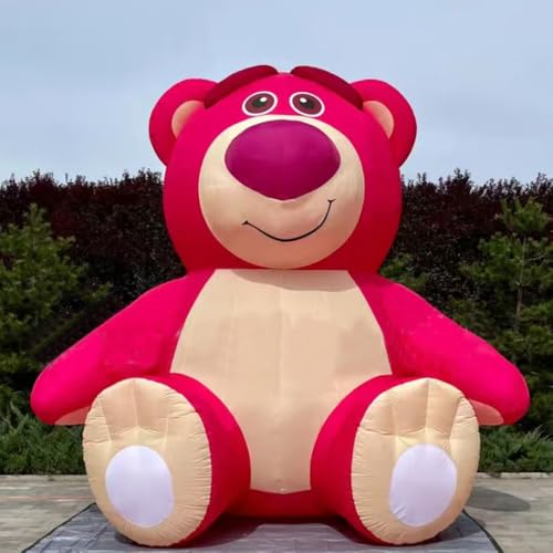 HOAELOS Inflatable Giant Pink Strawberry Bear Outdoor Decoration 16.4 Feet