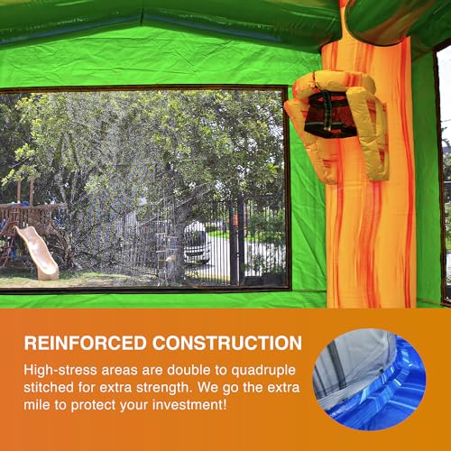JumpOrange Amazon River Commercial Bounce House with Blower Green