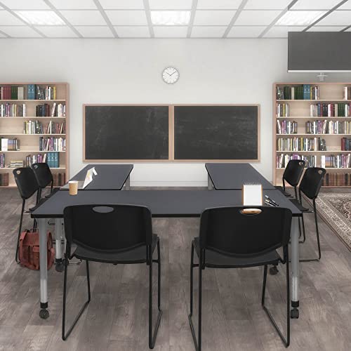 Romig Kee Height Adjustable Mobile Classroom Activity Table 72x24 Grey