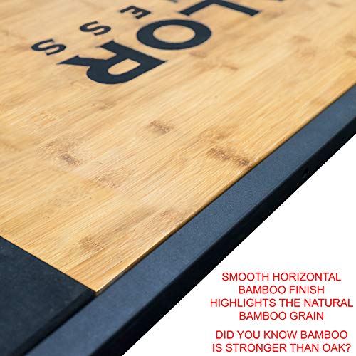 Valor Fitness Deadlift Platform Steel and Bamboo - Protective Rubber Flooring