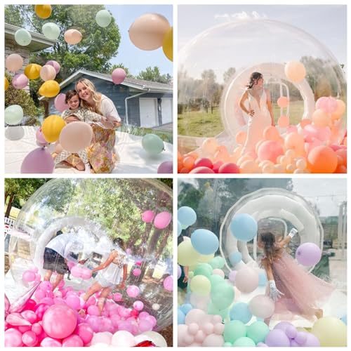 Gymodel Inflatable Bubble House Tent with Tunnel and Blower White 10 ft