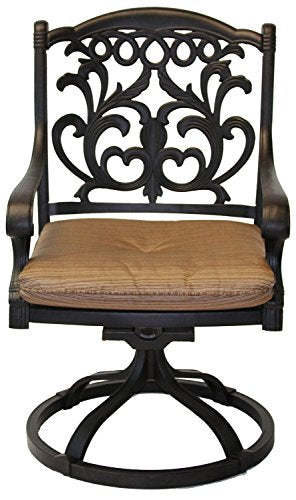 Patio Land Mandalay 9pc Outdoor Patio Dining Set Dark Bronze Sesame
