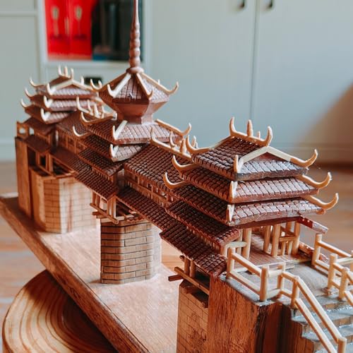 Okjew Handcrafted Wood Wind and Rain Bridge Model