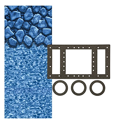 Smartline Boulder Swirl Oval Liner 18-Foot-by-33-Foot | Overlap Style | 48-to-52-Inch Wall Height | 25 Gauge Vinyl
