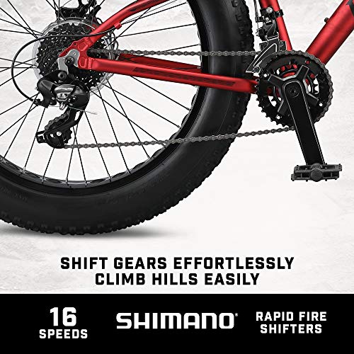 Mongoose Argus Trail 24-Inch Youth Fat Tire Mountain Bike Red