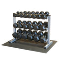 Body-Solid Dumbbell Rack Set with 20 Rubber Dumbbells and Mat